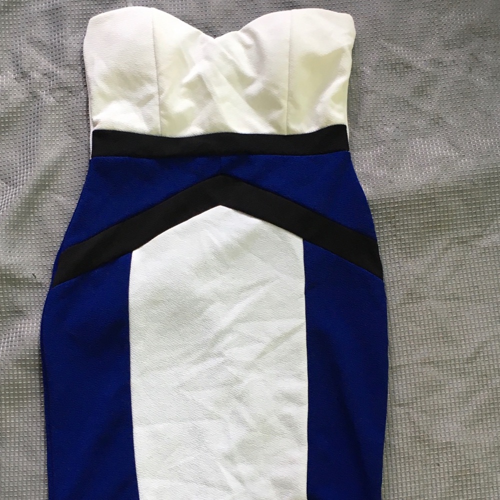 Blue/white / black dress